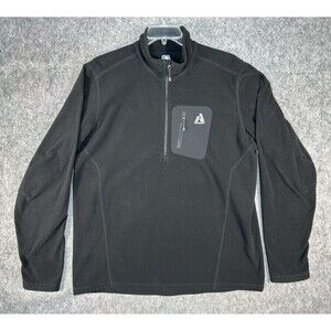 Eddie Bauer First Ascent Fleece Shirt Men's XLT Black Pullover 1/2 Zip Outdoor
